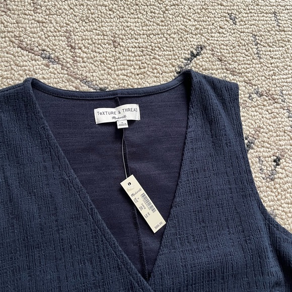 Madewell texture and Thread Navy Wrap Dress NWT - Picture 3 of 6